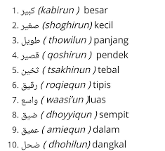 Jadi dalam bahasa arab kata sifat ini disebut dengan na'at. Bahasa Arab 10kata Sifat 10 Kata Benda Dan 10 Kata Kerja Bahasa Arab Brainly Co Id