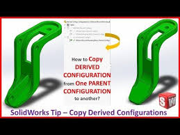 Copy Derived Configs In Solidworks Using Design Table Solidworks Configuration Tips