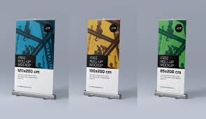 Free Roll Up Pull Up Banner Stand Mockup Psd Files Good Mockups Banner Stands Standing Banner Design Mockup Templates