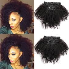 Find the perfect style for black women in our wide variety of luxurious textures! Amazon Com 14inch Afro Kinky Curly Clip In Human Hair Extensions 7pcs Set Natural Kinky Curly Clip In Hair Extensions Brazilian Curly Clip Ins Beauty