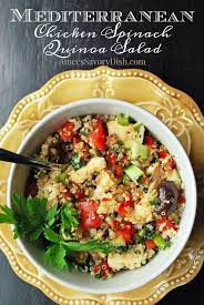 Mediterranean Chicken Spinach Quinoa Salad Recipe Quinoa Spinach Salad Spinach Stuffed Chicken Mediterranean Chicken