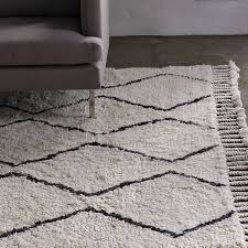 Black And White Diamond Area Rug Souk Wool Rug West Elm Rug Rugs Floor Rugs