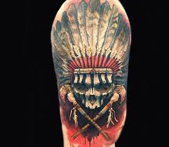 See more ideas about indian tattoo, headdress tattoo, native tattoos. Indian Skull Tattoo By Steve Butcher Post 15678 Indian Skull Tattoos Skull Tattoo Design Headdress Tattoo