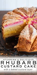 Rhubarb Custard Cake Eat Little Bird Recipe Rhubarb And Custard Easy Cake Recipes Sweet Treats Recipes