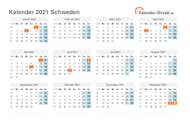 Die aktuelle kalenderwoche immer zur hand? Feiertage 2021 Schweden Kalender Ubersicht