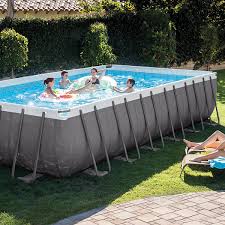 Intex 24 Foot By 12 Foot By 52 Inch Rectangular Ultra Frame Pool Rectangular Swimming Pools Rectangular Pool Rectangle Pool