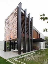 A diy outdoor bench which you can place in the backyard, the garden, on the patio or next to a fire pit. Modern Concrete Block House With Wooden Patio Attached