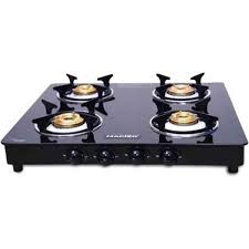 5 reasons to buy 4 burner gas stove in india 2021? Buy Macizo Preto 4 Burner Black Manual Ignition Glass Gas Stove With 1 Year Warranty Online At Price 3399