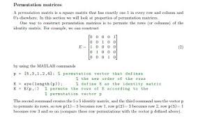 Then the condition that a be hamiltonian is equivalent to requiring that the matrices b and c are symmetric, and that a + d t = 0. Permutation Matrices A Permutation Matrix Is A Square Chegg Com