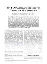 All graduate programs (programs that offer master's degrees) require a bsn first. Pdf Rn Bsn Curricula Designed For Transition Not Repetition