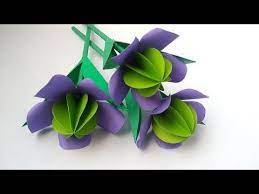 Diy Paper Flower How To Make Beautiful Paper Flower Stick With Colour Paper Youtube Paper Flowers Paper Flower Vase Paper Flowers Diy