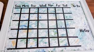 Diy personalized whiteboard calendar with print & cut magnets! Diy Dry Erase Calendar From Bad Thrift Store Art Semigloss Design