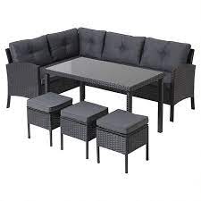 Maybe you would like to learn more about one of these? Black Orlando Outdoor Corner Sofa Dining Set 5 Piece Outdoor Garden George At Asda