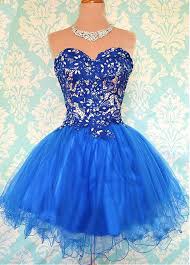 Royal Blue Tulle And Lace Knee Leng Prom Dresses For Teens Royal Blue Homecoming Dresses Sweetheart Homecoming Dress
