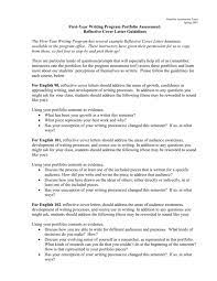 A cover letter is more than just a description of your work history. Portfolio Assessment Team