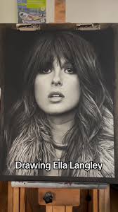 Charcoal Drawing of Ella Langley by an Artist