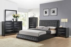 Acme 20660q 5 Pc Tirrel Black Finish Wood Black Faux Leather Padded Bedroom Set Platform Bedroom Sets King Bedroom Sets Platform Bedroom