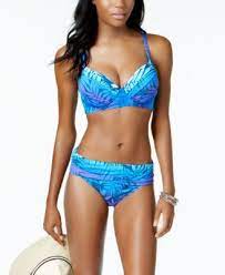 Bleu By Rod Beattie Palm Print Underwire Bra Sized Bikini Top Foldover Bottoms Bikinis Bikini Tops Bra Size Bikini