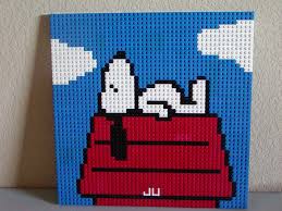 Oh Snoopy Lego Mosaic Lego Sculptures Lego Design