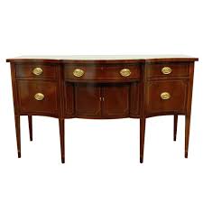 Baker Inlaid Mahogany Bow Front Hepplewhite Federal Style Sideboard Buffet Baker Furniture Sideboard Buffet Furniture