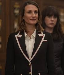 She has two children with her longtime boyfriend. Killing Eve Helene Camille Cottin Black White Contrast Trim Blazer Tlc
