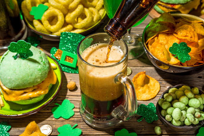 St. Patrick's Day refreshments and themed pub fare.