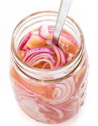 Slice your red onion into half moon slices about 1/8 inch thick.use a very sharp knife or mandoline for this.; Homemade Quick Pickled Red Onions Recipe Chef Savvy