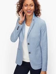 You can find the drop on the amazon app or mobile website. Aberdeen Knit Blazer Ponte Talbots
