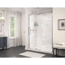 Maax Utile 59 75 In X 80 875 In Marble Carrara Shower Surround Back Wall Panel Lowes Com Bathtub Wall Surround Bathtub Walls Wall Paneling