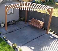 This Is The Pergola Design I Want But I Want The Two Outer Upright Beams To Stand Higher Than The Middle Beam I Think Outdoor Pergola Pergola Pergola Plans