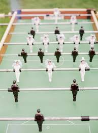 Sabrina And Tim S Garden Wedding In Austria Diy Table Soccer Brides Vs Grooms Soccer Wedding Football Wedding Blueberry Wedding