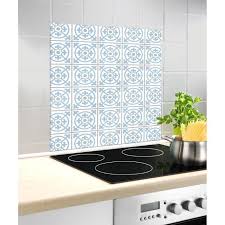Fond De Hotte En Verre Carreaux De Ciment 60 X 70 Cm Bleu Achat Vente Credence Fond De Hotte En Verre Cdiscount