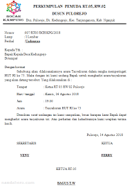 Surat undangan sendiri terdiri dari surat undangan resmi dan surat undangan tidak resmi. Contoh Surat Undangan Resmi Desa