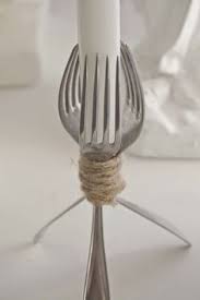 Gabel Kerzenstander Cheap Table Decorations Upcycled Home Decor Silverware Crafts