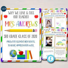 Reasons I Love My Teacher Appreciation Week Keepsake Gift In 2020 I Love My Teacher Teacher Appreciation Week Teacher Appreciation