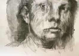 Carol Peace Sculpture : Self Portrait Charcoal