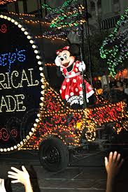 Minnie Mouse Starts Off The Electric Light Parade Festival Lights Disneyland Parades