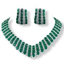 Wait If Uk Green Doublet Necklace With Earrings Made With Sterling Silver And Studded With Fine Green Doublet S In 2020 Fine Jewelry Online Fine Jewelry Gemstone Studs
