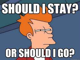 Should I Stay Or Should I Go Futurama Fry Quickmeme