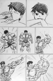 Male muscle growth comic