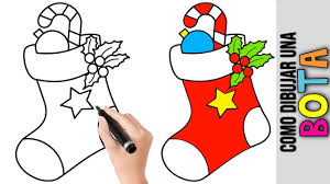Bota De Navidad Para Colorear