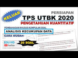 Soal Tps Utbk 2020 Pengetahuan Kuantitatif Tipe Analisis Kecukupan Data Revisi Youtube