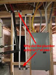 Installing pex does not require glue or soldering, instead it uses fittings that require cinch clamps or copper crimp rings that hold the pipe onto the fittings. Why Would The Plumber Install Pex Like This Terry Love Plumbing Advice Remodel Diy Professional Forum