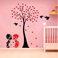 Want to know how to make your walls decals stand out? Buy Ghar Kraft Cute Kids Couple Under Acacia Tree Wall Sticker For Living Room Bedroom Home Modern Wall Art Wall Poster Pvc Vinyl 92 Cm X 90 Cm Multi Color Online At Low Prices