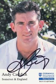 Andrew Caddick Somerset & England signed 6x4 inch promo card2