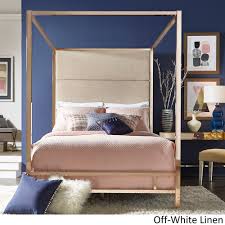 Sale ends in 1 day. Inspire Q Evie Champagne Gold Metal Canopy Bed With Linen Panel Adboard By Bold Walmart Com Walmart Com