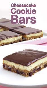 Cheesecake Cookie Bars Baking Cherry Recipe Chocolate Dessert Recipes Nutella Desserts Sweets Recipes