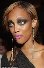 Did Tyra Banks Over Do It With The Eye Shadow Thejasminebrand Bad Makeup Makeup Fails Celebrity Makeup Fails