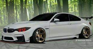 Bmw F82 M4 White Widebody Slammed Demon Eyes