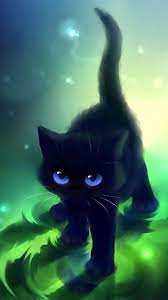 Miauen Miauen Black Cat Anime Cute Anime Cat Cute Cat Illustration